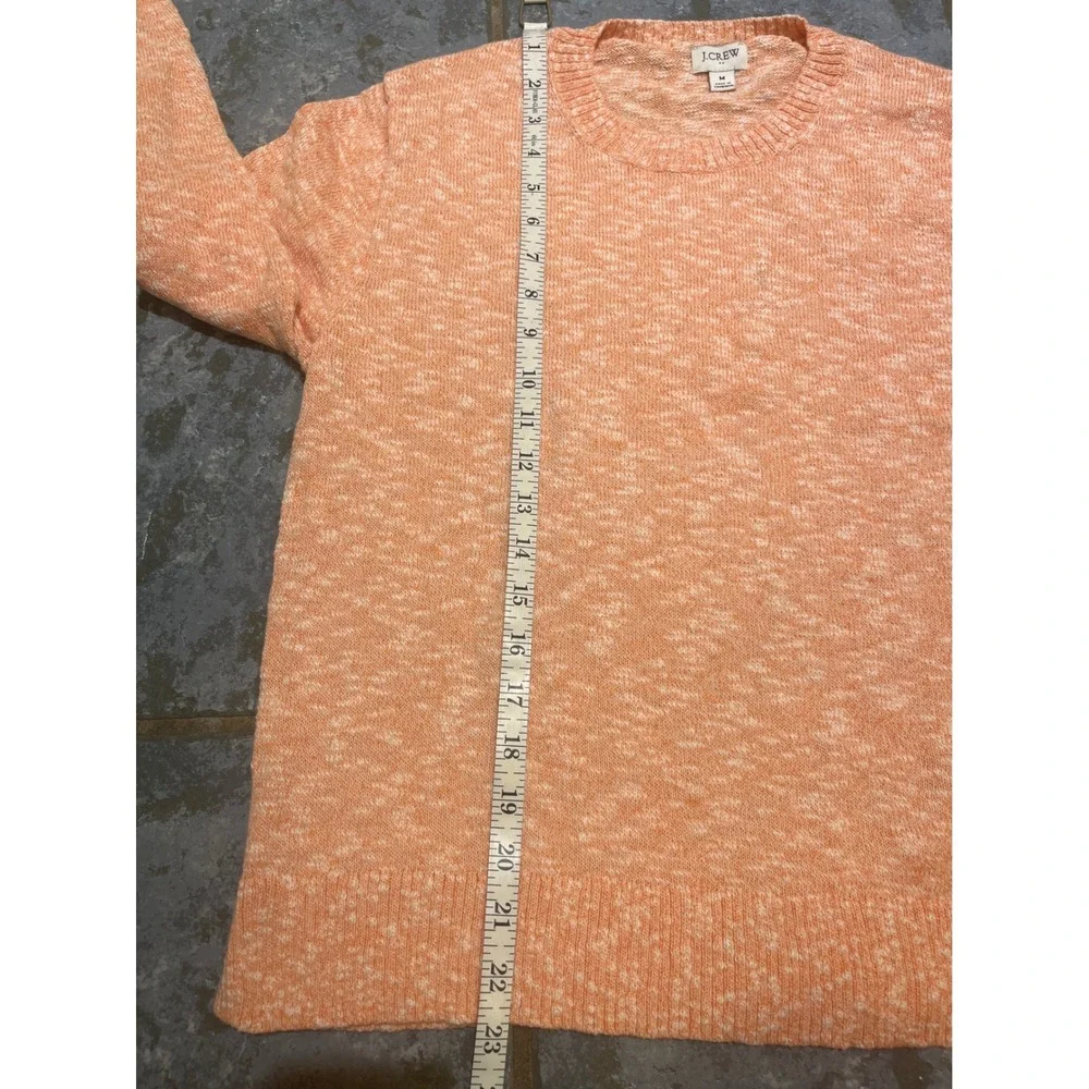 J. Crew Sweater Women's Size M Peach Orange Speckled Knit Cotton Blend Pullover‎